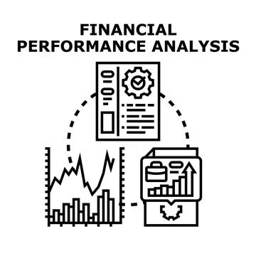 Financial performance analysis concept diagram calculating business success Illustrazione stock