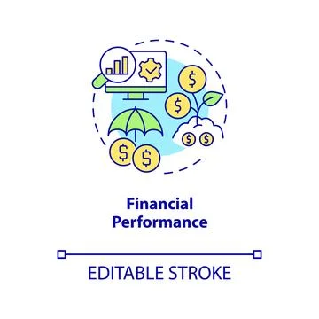 Financial performance concept icon Stock Illustration