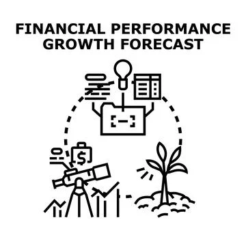 Financial performance growth forecasting concept illustration Stock Illustration