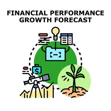 Financial performance growth forecasting concept illustration Stock Illustration