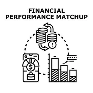 Financial performance matchup strategy analysis vector illustration Stock Illustration