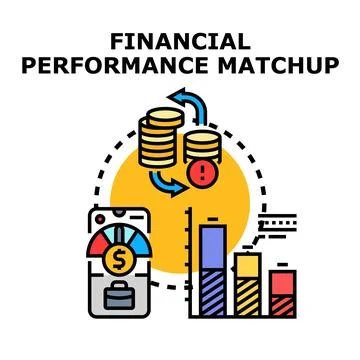 Financial performance matchup strategy analysis vector illustration Stock Illustration