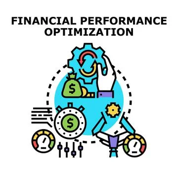 Financial performance optimization process for business growth Illustrazione stock