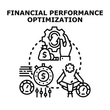 Financial performance optimization process for business growth Stock Illustration