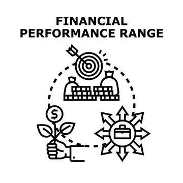 Financial performance range concept defining business opportunities Stock Illustration