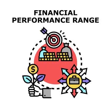 Financial performance range concept defining business opportunities Stock Illustration