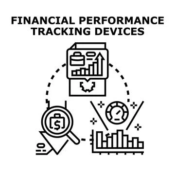 Financial performance tracking and analysis concept illustration Stock Illustration