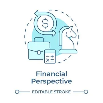 Financial perspective soft blue concept icon Stock Illustration