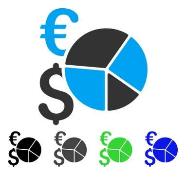 Financial Pie Chart Flat Icon 스톡 일러스트
