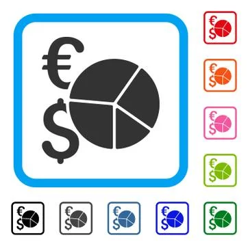 Financial Pie Chart Framed Icon Stockillustratie