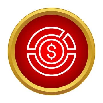 Financial pie chart icon with dollar sign 스톡 일러스트