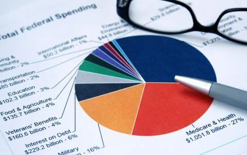 Financial pie chart Stock Photos