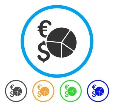 Financial Pie Chart Rounded Icon Stock Illustration