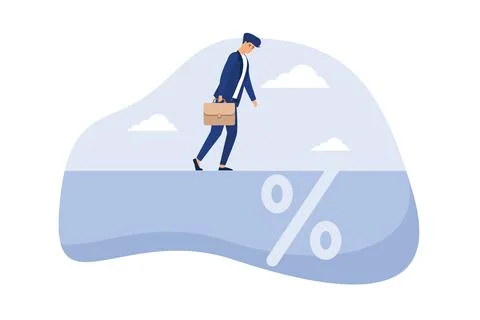 Financial pitfall, mistake or failure, mortgage, loan or debt trap or risk ma Illustrazione stock