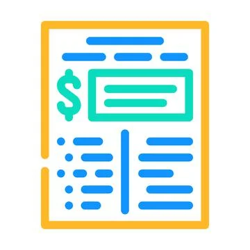 Financial plan document color icon vector illustration 스톡 일러스트
