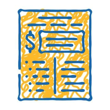 Financial plan document icon doodle illustration Illustrazione stock