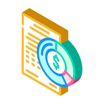 Financial plan document isometric icon vector illustration Illustrazione stock