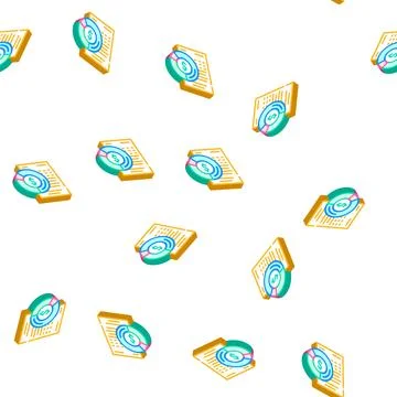 Financial plan document isometric icon seamless pattern Ilustración de archivo