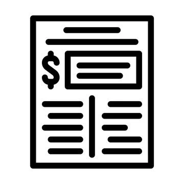 Financial plan document line icon vector illustration Stock Illustration