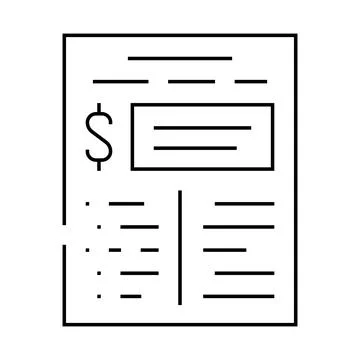 Financial plan document line icon vector illustration Illustrazione stock