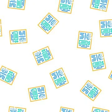 Financial plan document vector seamless pattern Stock Illustration