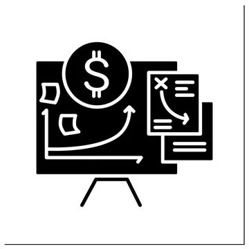 Financial plan glyph icon Stock Illustration