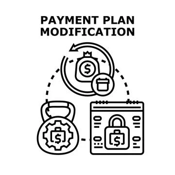 Financial plan modification process with flexible debt management Stock Illustration