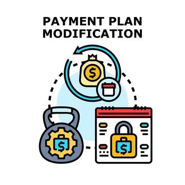 Financial plan modification process with flexible debt management Stock Illustration
