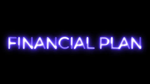 Financial Plan Neon Text Animation Video stock 318339285