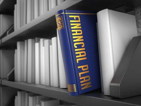 Financial Plan - Title of Book. Concept. Ilustración de archivo