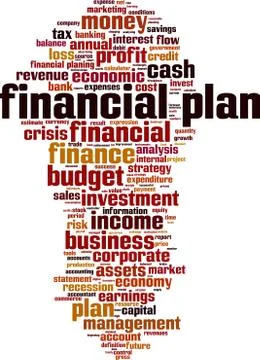 Financial plan word cloud Stock Illustration