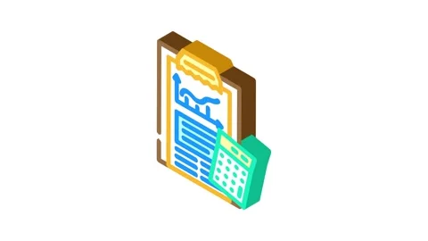 Financial planner isometric icon animation Stock Footage 327287451