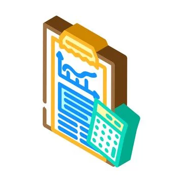 Financial planner isometric icon vector illustration Stock Illustration