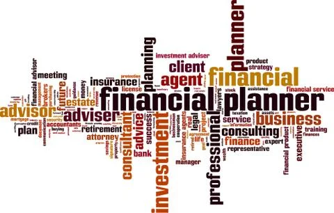 Financial planner word cloud Stock Illustration