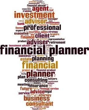 Financial planner word cloud Stock Illustration