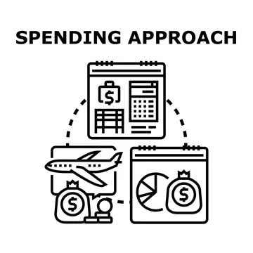 Financial planning approach optimizing expenses for future spending Stock Illustration