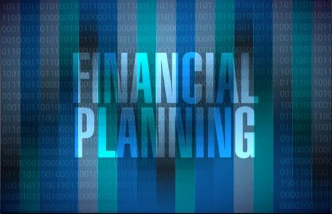 Financial planning binary background sign concept Stockillustratie