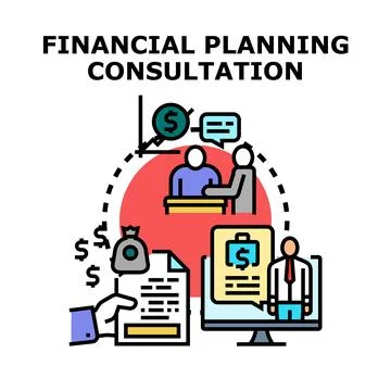 Financial planning consultation process guiding investment strategy Stock Illustration