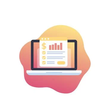 Financial planning, data analysis vector icon Stock Illustration