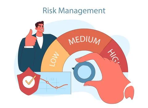 Financial planning. Emphasizing risk management in financial strategies. 库存插图