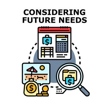 Financial planning outlining future needs and investments Stock Illustration