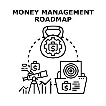 Financial planning roadmap visualizing business goals and success strategy Stock Illustration