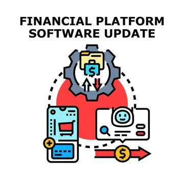 Financial platform software updating for secure digital transactions Stockillustratie