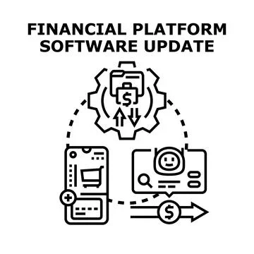 Financial platform software updating for secure digital transactions Stock Illustration