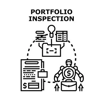 Financial portfolio inspection process using artificial intelligence Stock Illustration