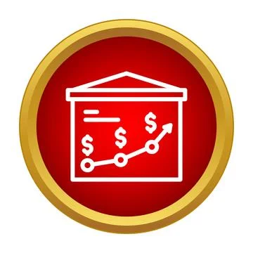 Financial presentation with growth chart on a red background 스톡 일러스트