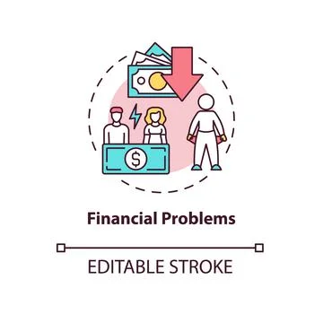 Financial problem concept icon Stock Illustration