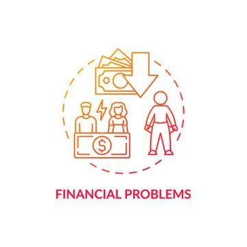 Financial problem red concept icon Stock Illustration
