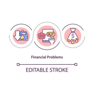 Financial problems concept icon Stock Illustration