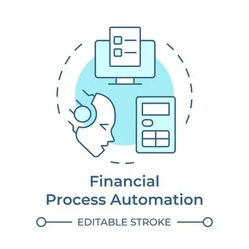 Financial process automation soft blue concept icon Illustrazione stock